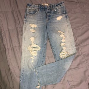 High Waisted Boyfriend Jeans